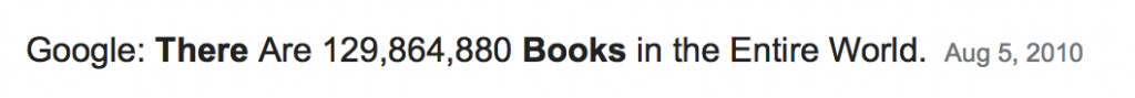 Google: quase 130 milhões de livros em 2010. Como escolher seu próximo livro?